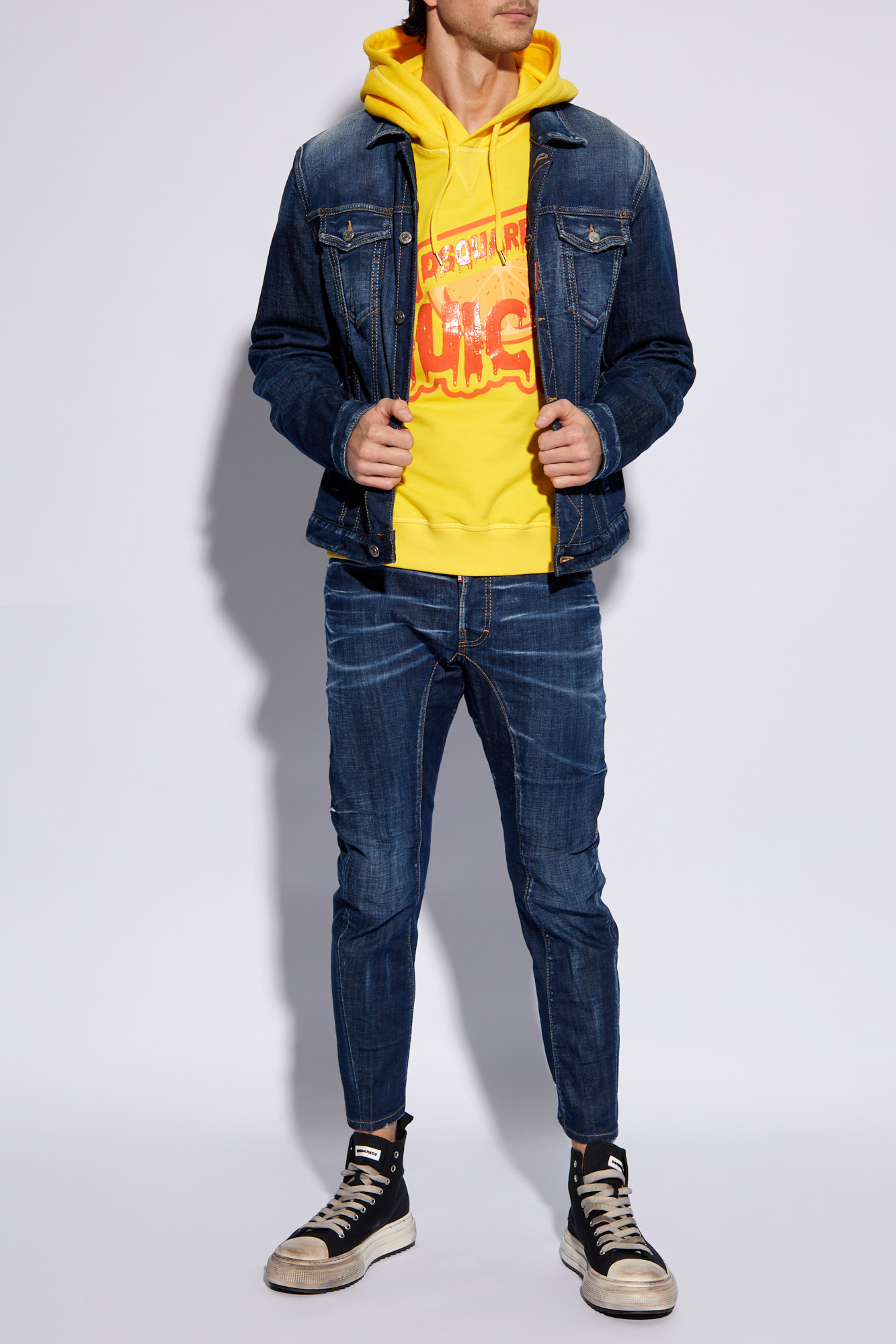 Yellow 2024 biker jeans